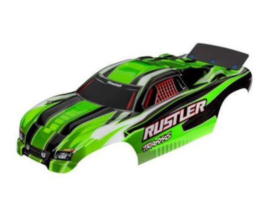 LEM3750G-Body, Rustler (also fits Rustler VXL) , green (painted, decals applied, ass embled with wing)