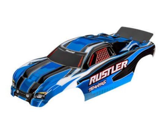 LEM3750X-Body, Rustler (also fits Rustler VXL) , blue (painted, decals applied, asse mbled with wing)