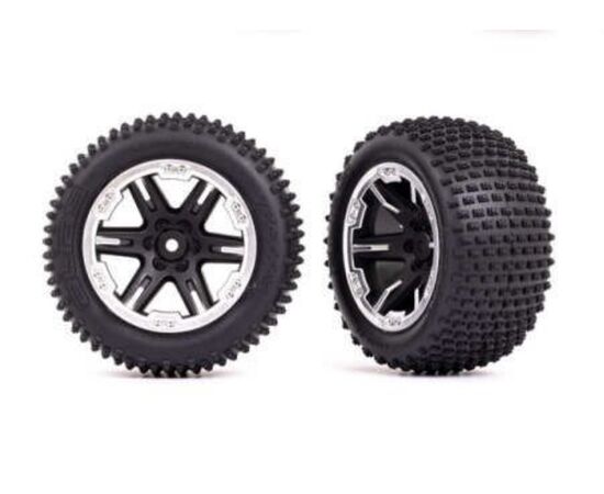 LEM3772X-Tires &amp; wheels, assembled, glued (2.8 ') (RXT black &amp; satin wheels, Alias t ires, foam inserts) (2WD