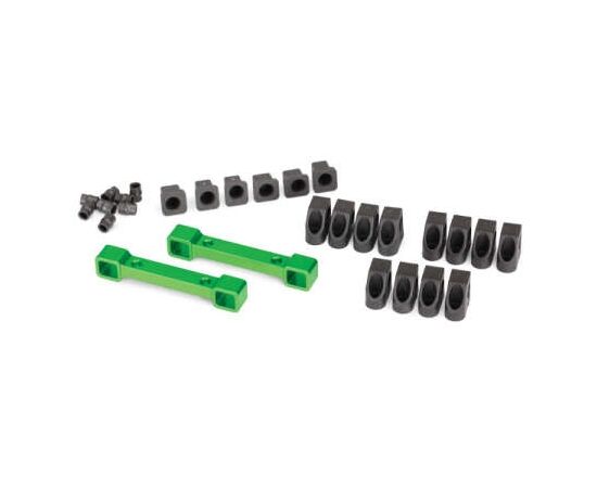LEM8334G-Mounts, suspension arms, aluminum (gr een-anodized) (front &amp; rear)/ hinge pin retainers (12)/ insert