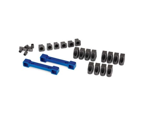 LEM8334X-Mounts, suspension arms, aluminum (bl ue-anodized) (front &amp; rear)/ hinge pin retainers (12)/ inserts
