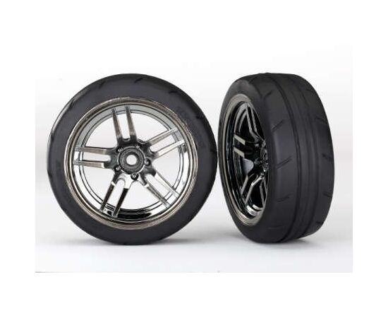LEM8373-Tires and wheels, assembled, glued (s plit-spoke black chrome wheels, 1.9' Response tires) (front) (