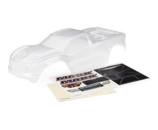 LEM8918-Body, Maxx (clear, requires painting) / window masks/ decal sheet (fits Max x with extended chassis