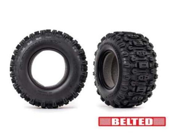 LEM8975-Tires, Sledgehammer All-Terrain 2.8' (belted, dual profile (2.9' outer, 3. 8' inner)) (2)/ foam inse