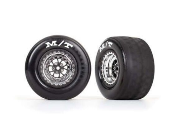 LEM9475R-Tires &amp; wheels, assembled, glued (Wel d chrome with black wheels, tires, fo am inserts) (rear) (2)