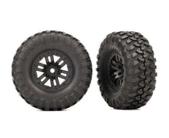 LEM9773-Tires &amp; wheels, assembled (black 1.0' wheels, Canyon Trail 2.2x1.0' tires) (2)