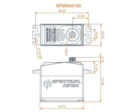 LEMSPMSA6190-SERVO A6190 Standard Metal Gear HV Se rvo