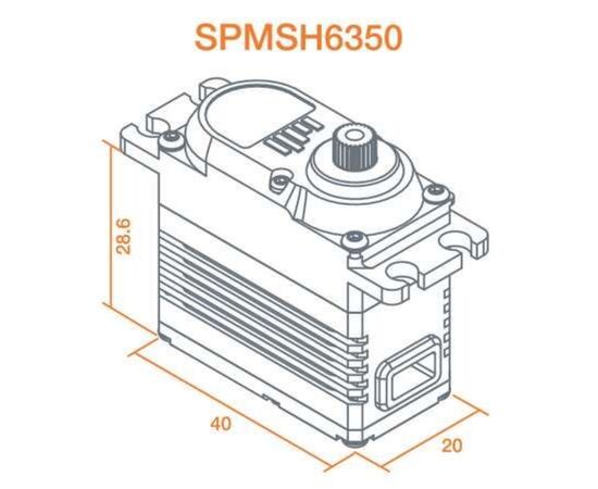 LEMSPMSH6350-H6350 Standard Digital HV Brushless U ltra Torque High Speed Heli Cyclic Se rvo