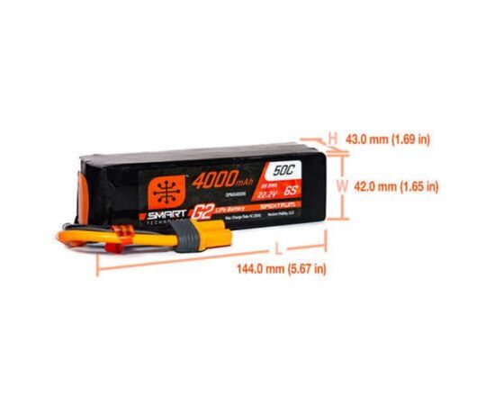 LEMSPMX46S50-SPMX46S50 4000mAh 6S 22.2V 50C Smart LiPo Battery G2 IC5
