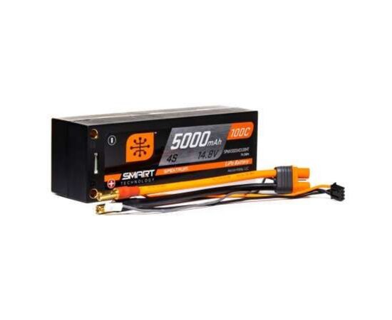 LEMSPMX50004S100HT-5000mAh 4S 14.8V 100C Smart LiPo Shor t 5mm Tubes