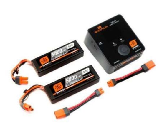 LEMSPMXPS4-Smart Powerstage Bundle 4S 2x 5000mAh 2S 50C Smart LiPo batterie 1X S2100 Smart AC Charger