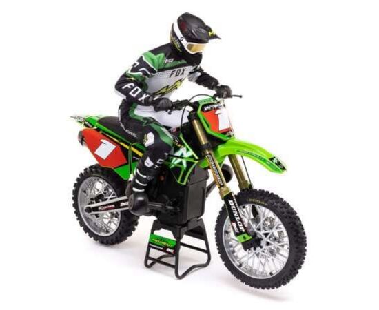 LEMLOS06002-PROMOTO-MX Motorcycle RTR 1:4 EP GREEN AVEC accu &amp; chargeur