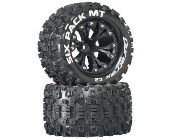 LEMDTXC3522-Six Pack MT 2.8 2WD Mounted F/R 1/10 Monster Truck C2 Tires Black 12mm (2) 1/2 Offset