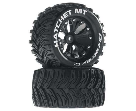 LEMDTXC3526-Hatchet MT 2.8 2WD Mounted Rear 1/10 Monster Truck C2 Tires Black 12mm (2)