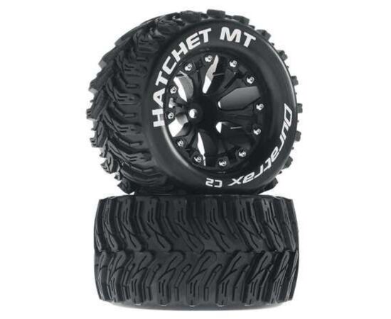 LEMDTXC3528-Hatchet MT 2.8 2WD Mounted F/R 1/10 Monster Truck C2 Tires Black 12mm (2) 1/2 Offset