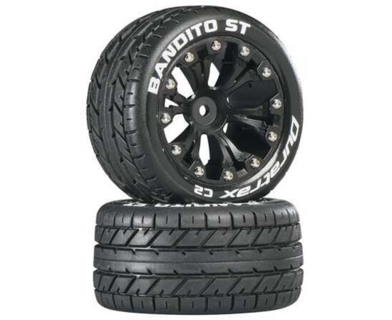 LEMDTXC3542-Bandito ST 2.8 2WD Mounted Rear 1/10 Monster Truck C2 Tires Black 12mm (2)