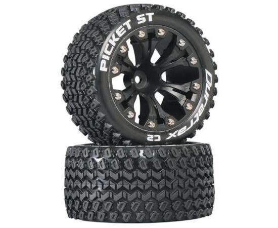 LEMDTXC3550-Picket ST 2.8 2WD Mounted F/R 1/10 Monster Truck C2 Tires Black 12mm (2) 1/2 Offset