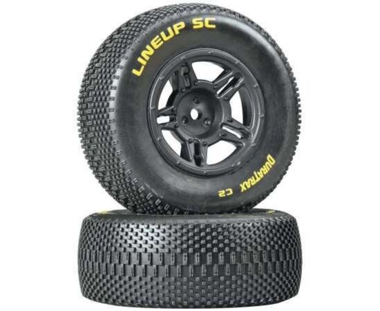 LEMDTXC3679-Lineup SC Mounted Rear 1/10 Slash C2 Tires Black 12mm (2)