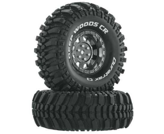 LEMDTXC4027-Deep Woods CR 1.9 Mounted F/R 1/10 Crawler C3 Tires Bk/Ch 12mm (2)