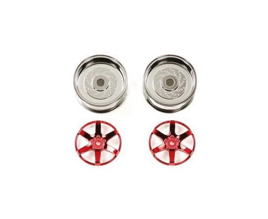 ARW10.54551-Red Plated 2-Piece 6-Spoke Wheels (26mm, Offset 2)
