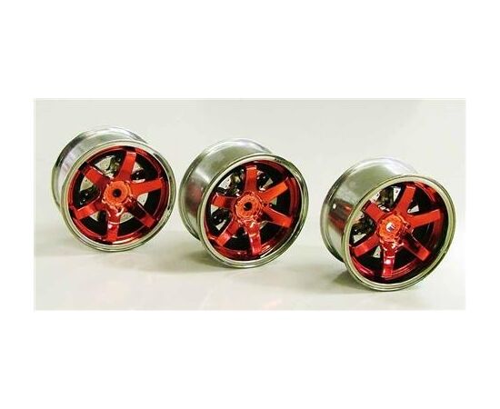 ARW10.54553-Red Plated 2-Piece 6-Spoke Wheels (26mm, Offset 6)
