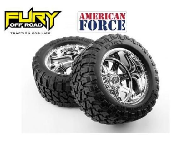 ARW24.CKR0506-AF Legend SS8 Plastic Wheels (Pre-glued) 2 pcs Fury Mountain M/T Tires