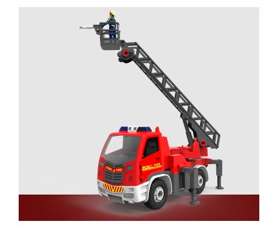 ARW90.00823-Junior Kit Feuerwehr mit Drehleiter und Figur