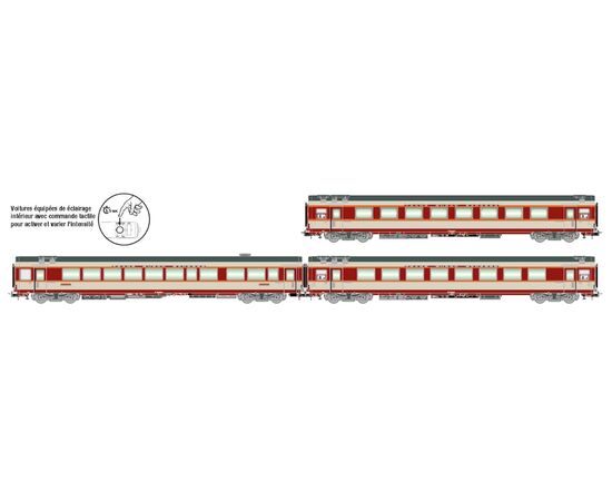 ARW02.HJ4191-SNCF 3-teil. Set Set Grand Comfort Wagen TEE Le Kl&eacute;ber A8u&nbsp; A8tu&nbsp; Vru grau&nbsp; Ep. IV