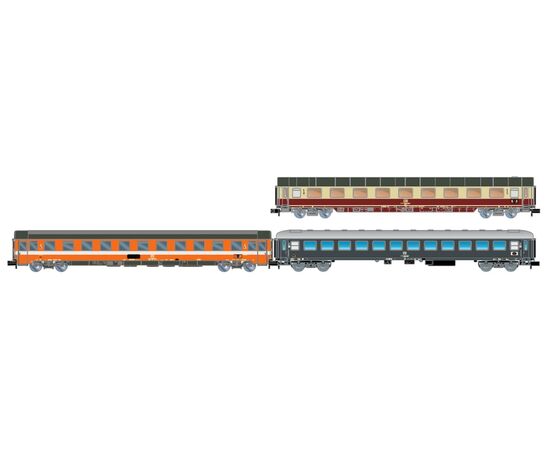 ARW02.HN4468-DB/FS Alpen-Express Rome &#8211; Munich&nbsp; 3-teil. Set Avmz 111 + Eurofima B C1 + UIC-X 64 B grau&nbsp; Ep. IV