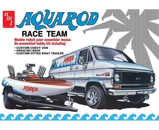ARW11.AMT1338-Aqua Rod Race Team 1975 Chevy Van&nbsp; Race Boat &amp;amp; Trailer