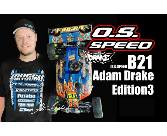 EEOS1CJ01-OS Speed B21 Adam Drake Edition 3 Comboset - Buggy engines with Pipe TB02