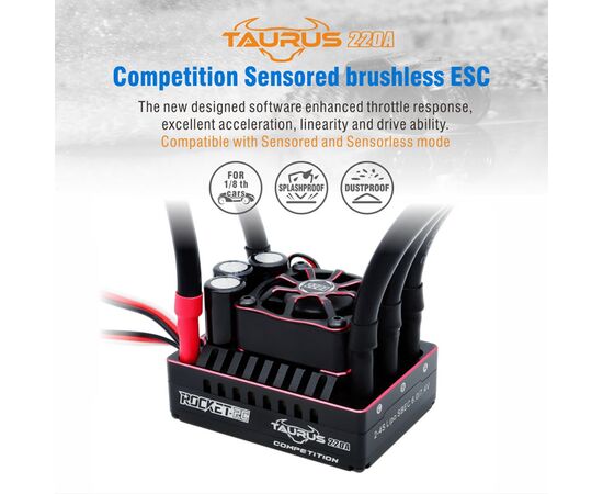 SP-100015-02-Taurus ESC 1:8 220A (Competition, high performance)