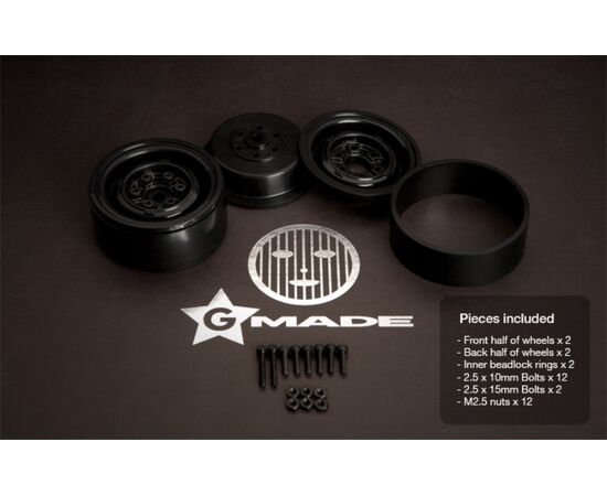 GM70104-Gmade 1.9 VR01 beadlock wheels (Black) (2)