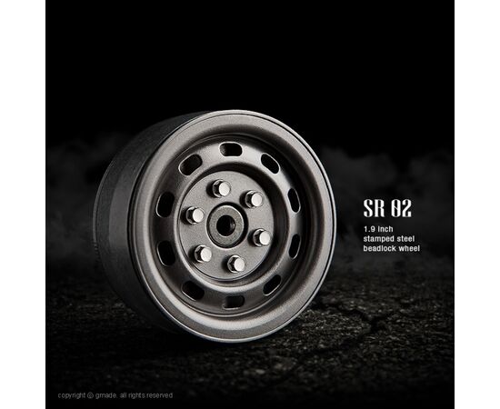 GM70177-Gmade 1.9 SR02 beadlock wheels (Uncoated steel) (2)