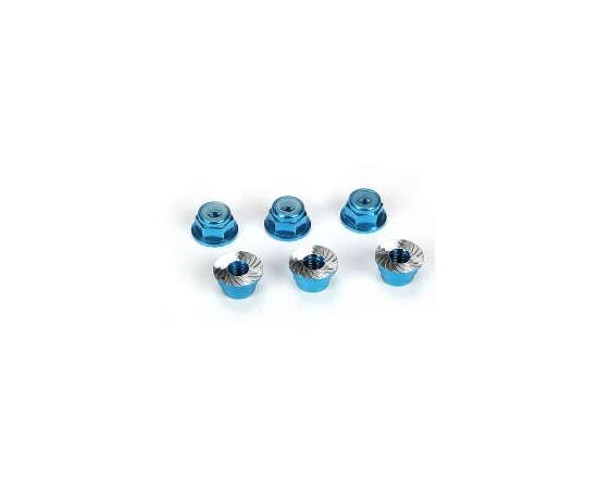 LEMLOSB3993-4mm Aluminum Serrated Lock Nuts Blue