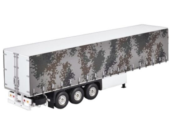 4-HH-140421A-1/14 40 Foot 3 Axles Container Trailer Kit with Colored Curtain-Sided, Tamiya compatible