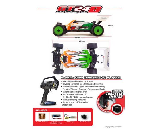 CA57668-Carisma GT24B MICRO 4WD BUGGY, brushless, 1/24 RTR