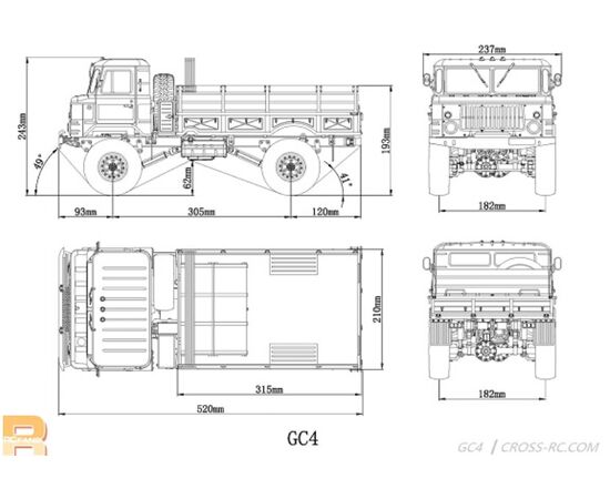 CRC90100022-GC4, Truck Kit 4x4, 1:10