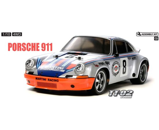 3-58571-Tamiya 1/10 TT02 Porsche 911 Carrera RSR with ESC, 58571