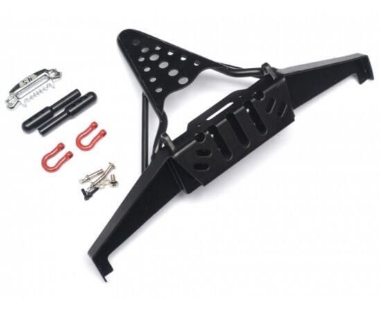 4-BRQ90343-Metal Front Bumper with Winch Mount Shackles for Axial SCX10 II