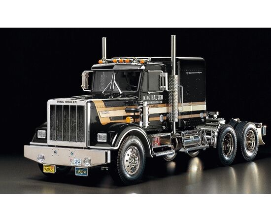 3-56336-Tamiya 1/14 Tractor Trucks King Hauler Black Edition Kit, 56336