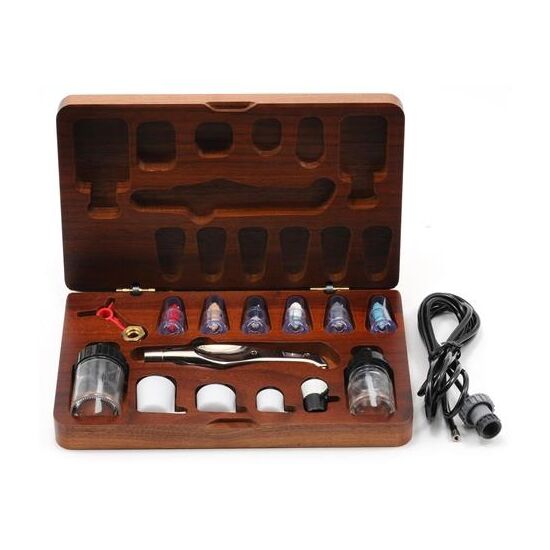 A480 Airbrush Set Holzbox Metall 17-teilig