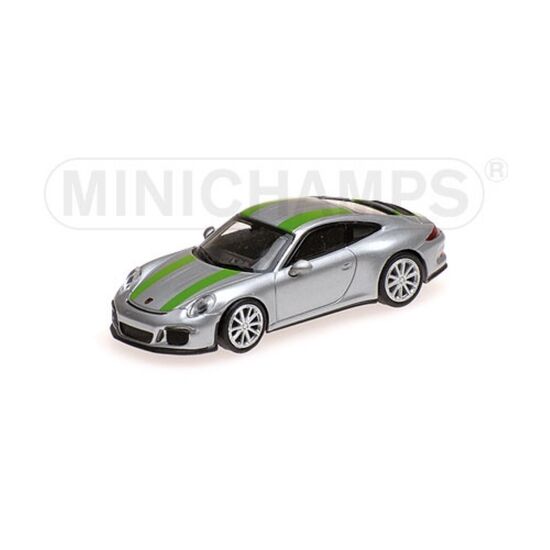 PORSCHE 911 R 2016 argent 1:87 w/Green Stripes
