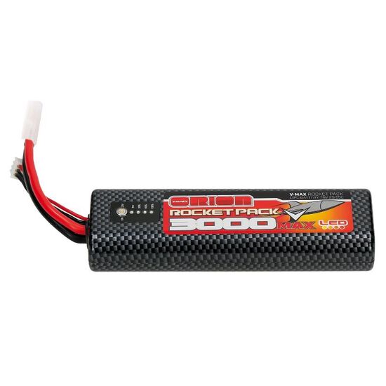 Rocket Pack V-Max LiPo 3000 55C Round (LED, 7.6V, 2S, Tamiya)