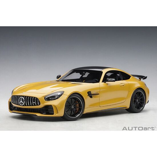 MERCEDES AMG GT R 2017 gelb 1:18 AMG solarbeam yellow metal. (composite model/full openings)