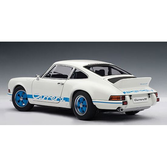 PORSCHE 911 Carrera 1973 blanc 1:18 RS 2.7 (w/blue stripes), 2 image