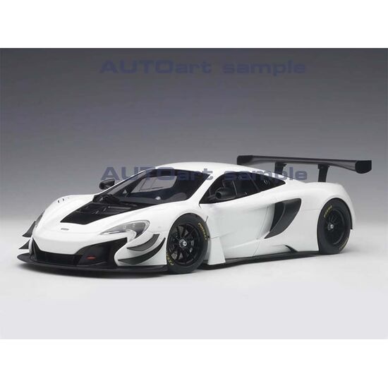 MCLAREN 650S GT3 blanc 1:18 white/ black accents (composite model/2 door openings)