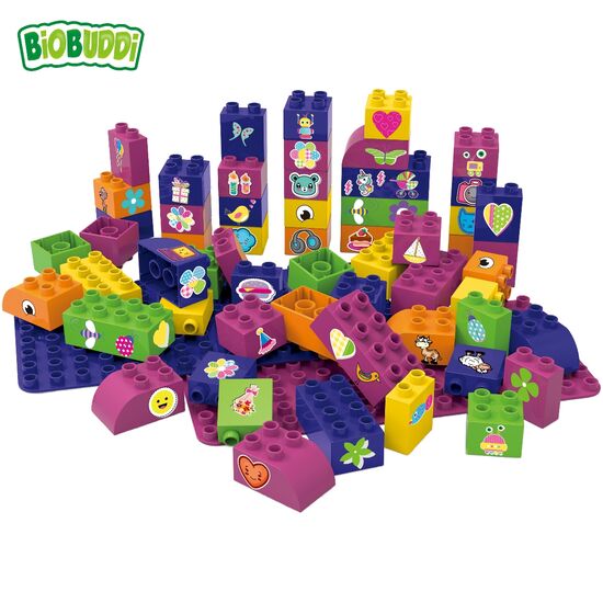 BIOBUDDI Blocks& 2 Plates Girls60 pcs, 3 image