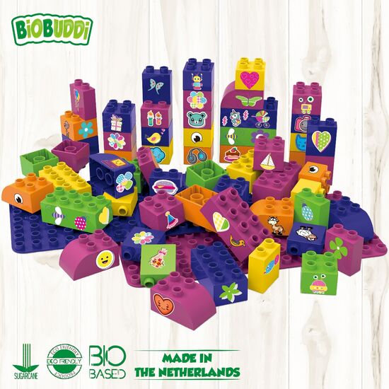 BIOBUDDI Blocks& 2 Plates Girls60 pcs, 4 image