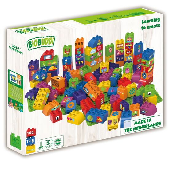 BIOBUDDI Blocks& 3 Plates 100 pcs